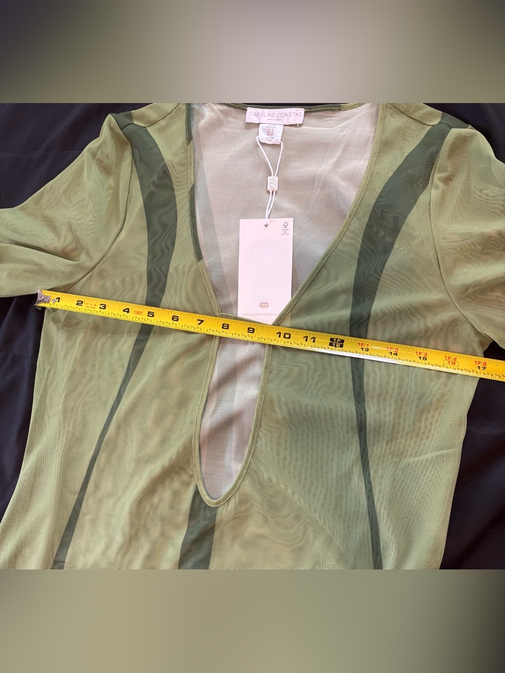 Caroline Constas Green Sheer Beach Mesh Cover Up Size Medium NWT - Picture 9 of 9